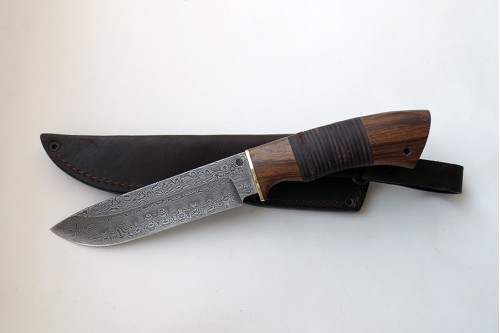 Нож из дамасской стали "Морж" - работа мастерской кузнеца Марушина А.И.